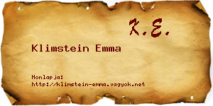Klimstein Emma névjegykártya